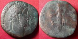 Ancient Coins - COMMODUS AE sestertius. Rome, 190-191 AD. CONCOR COMMODI, Concordia standing. Rare.