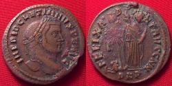Ancient Coins - DIOCLETIAN AE large follis. Carthage mint, FELIX ADVENT AVGG, Africa standing, holding standard and large elephant tusk. Scarce