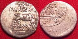 Ancient Coins - ILLYRIA, DYRRHACHIUM AR silver drachm. Meniskos & Agathionos, magistrates. Cow & calf, eagle above, double stellate. Scarce type