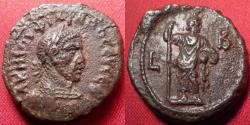 Ancient Coins - PHILIP I THE ARAB billon tetradrachm. Alexandria mint, Serapis standing, holding scepter.