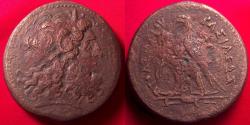 Ancient Coins - PTOLEMY IV PHILOPATOR AE 42mm drachm. 65.0 grams. Alexandria, Egypt. Eagle on thunderbolt.