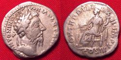 Ancient Coins - MARCUS AURELIUS AR silver denarius. Fortuna seated.