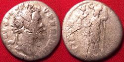 Ancient Coins - SEPTIMIUS SEVERUS AR silver denarius. Virtus standing, 194 AD.