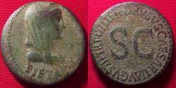 Ancient Coins - LIVIA AE dupondius. Struck under Tiberius, 22-23 AD. Livia as Pietas. 13.8g.