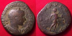 Ancient Coins - GORDIAN III AE sestertius. Rome, 242-243 AD. Gordian standing, holding spear & globe