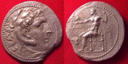 Ancient Coins - ALEXANDER III THE GREAT AR silver tetradrachm. Rhodes, 205-190 BC, under magistrate Damatrios. Herakles / Zeus.