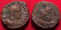 Ancient Coins - DIOCLETIAN AE tetradrachm. Alexandria, 295-296 AD. Turreted bust of Serapis. Rare R2