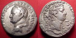 Ancient Coins - VESPASIAN & TITUS AR silver tetradrachm. Dual portrait type, Antioch, 69-70 AD.