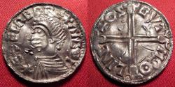 Ancient Coins - AETHELRED II THE UNREADY AR silver penny. Lincoln, moneyer Osgut, 997-1003 AD. Long cross
