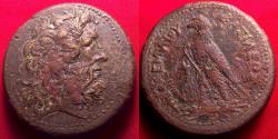 Ancient Coins - PTOLEMY III EUERGETES AE large drachm. 67.5 grams. Eagle on thunderbolt, Chi-Rho below