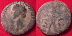 Ancient Coins - CLAUDIUS AE as. Minerva advancing right, holding spear & shield.