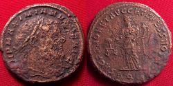 Ancient Coins - MAXIMIANUS AE large follis. Aquileia, 301 AD. Moneta standing, holding scales.