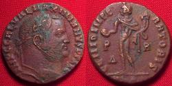 Ancient Coins - GALERIUS AUGUSTUS AE follis. Alexandria. Genius standing left