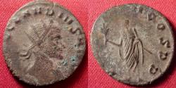 Ancient Coins - CLAUDIUS II GOTHICUS AE antoninianus. Emperor, togate, holding branch & scepter.