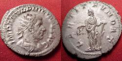 Ancient Coins - PHILIP I THE ARAB AR silver antoninianus. LAETIT FUNDAT, Laetitia standing.