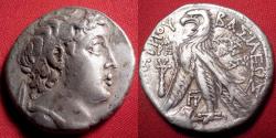 Ancient Coins - DEMETRIOS II NIKATOR AR silver tetradrachm. Second reign, 129-128 BC.