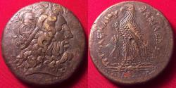 Ancient Coins - PTOLEMY III EUERGETES 34mm triobol. Eagle standing, Chi-Ro between legs.