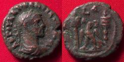 Ancient Coins - DIOCLETIAN AE tetradrachm. Alexandria. Eagle standing left, military standard on each side