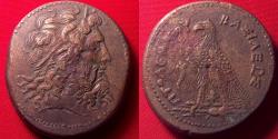 Ancient Coins - PTOLEMY III EUERGETES AE large drachm. 68.2 grams. Eagle on thunderbolt, Chi-Rho below