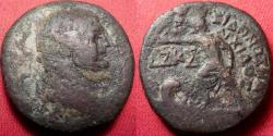 Ancient Coins - TRAJAN AE 24mm. Phoenician, SIDON. Kadmos/Cadmus advancing on prow.
