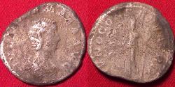 Ancient Coins - JULIA MAMAEA AR silver denarius. JUNO standing, peacock at her feet.
