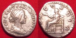 Ancient Coins - LUCILLA AR silver denarius. Concordia seated, holding patera.
