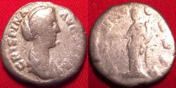 Ancient Coins - CRISPINA AR silver denarius. Concordia standing left, holding patera & cornucopia.