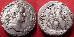 Ancient Coins - VESPASIAN AR silver tetradrachm. Seleucis & Pieria. Eagle on club. Year 2 (69-70 AD).