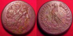 Ancient Coins - PTOLEMY III EUERGETES AE large drachm. 42mm. Eagle on thunderbolt, Chi-Rho below