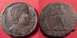 Ancient Coins - HELENA (St. Helen) AE follis. Securitas standing, holding branch & raising robe. Trier mint