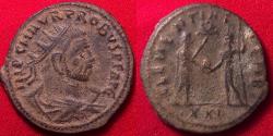 Ancient Coins - PROBUS AE antoninianus. CLEMENTIA TEMP, Probus receiving globe from Jupiter