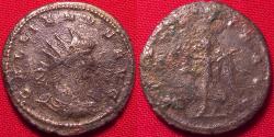 Ancient Coins - GALLIENUS AE silvered antoninianus. Sole reign, 264 AD. Victoria advancing. Antioch