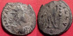 Ancient Coins - AURELIAN AE silvered antoninianus. Genius of Illyricum standing, holding patera & cornucopia, standard beside. Rare.