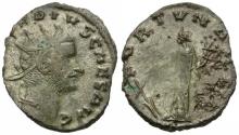 Ancient Coins - Claudius II Gothicus (AD 268-270) Silvered Æ Antoninianus / Fortuna
