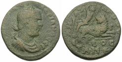 Ancient Coins - Valerian I (AD 253-260). Cilicia. Anazarbos Æ29 / Dionysos on Panther