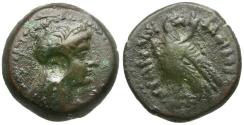 Ancient Coins - Ptolemaic Kings of Egypt. Ptolemy VI Philometor (163-145 BC) Æ18 / Demeter