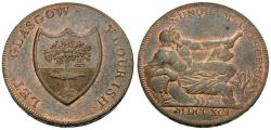 World Coins - British Tokens. Scotland. Lanarkshire. Glasgow. Copper Halfpenny