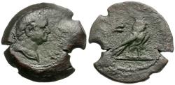 Ancient Coins - Vespasian (AD 69-79). Egypt. Alexandria Æ Obol / Hawk
