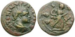 Ancient Coins - Elagabalus (AD 218-222) Mysia. Parium Æ18 / Artemis
