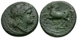 Ancient Coins - 235 BC - Roman Republic &#198; Half Litra / Horse