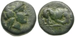 Ancient Coins - Mysia. Plakia Æ11 / Lion