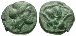 Ancient Coins - Caria. Rhodes Æ9 / Rose