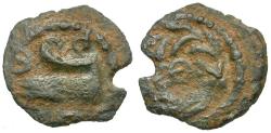 Ancient Coins - Judaea. Herodians. Herod Archelaus (4 BC-AD 6) Æ Prutah / Galley