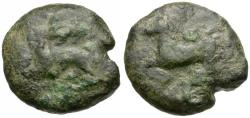 Ancient Coins - Sicily. Kainon-Alaisa Æ22 / Griffin