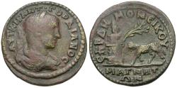 Ancient Coins - Gordian III (AD 238-244). Ionia. Magnesia ad Meandrum. Demoneikos, Grammateus Æ30 / Pyre and Ram