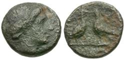 Ancient Coins - Macedon. Skione Æ16 / Two Eagles