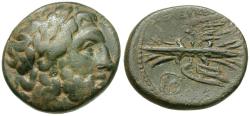 Ancient Coins - Seleukid Kings. Seleukos I Nikator (312-280 BC). Seleukeia Pieria. Quasi-autonomous municipal issue Æ24 / Winged Thunderbolt