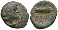 Ancient Coins - Phoenicia. Arados Æ18 / Ram of Galley