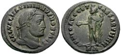 Ancient Coins - Galerius, as Caesar (AD 293-305) Æ Follis / Genius