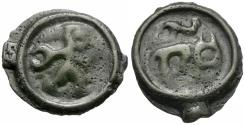 Ancient Coins - Ancient France. Celtic Gaul. Remi Tribe Potin / Bear